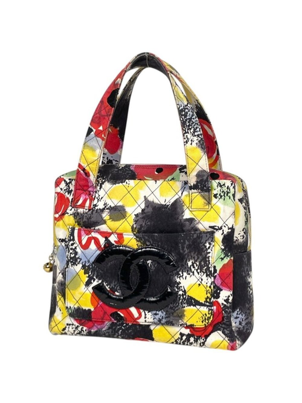 Chanel Handbag Camellia Floral CC Logo Canvas Multicolor